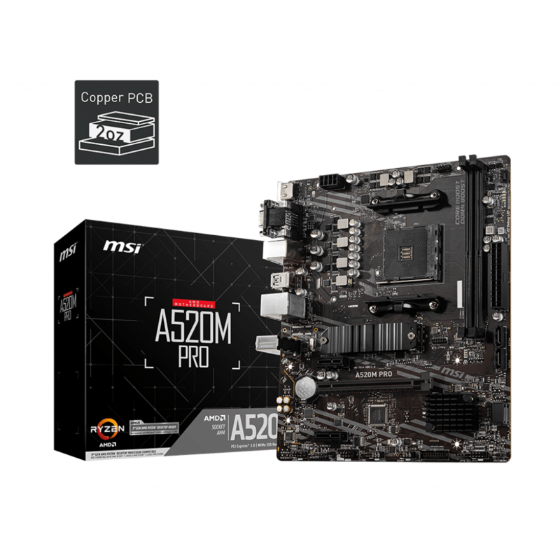 CARTE MÈRE MSI A520M PRO - A520/AM4/MATX